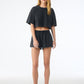 Women's Heavyweight Washed Cropped Tee - Washed Black