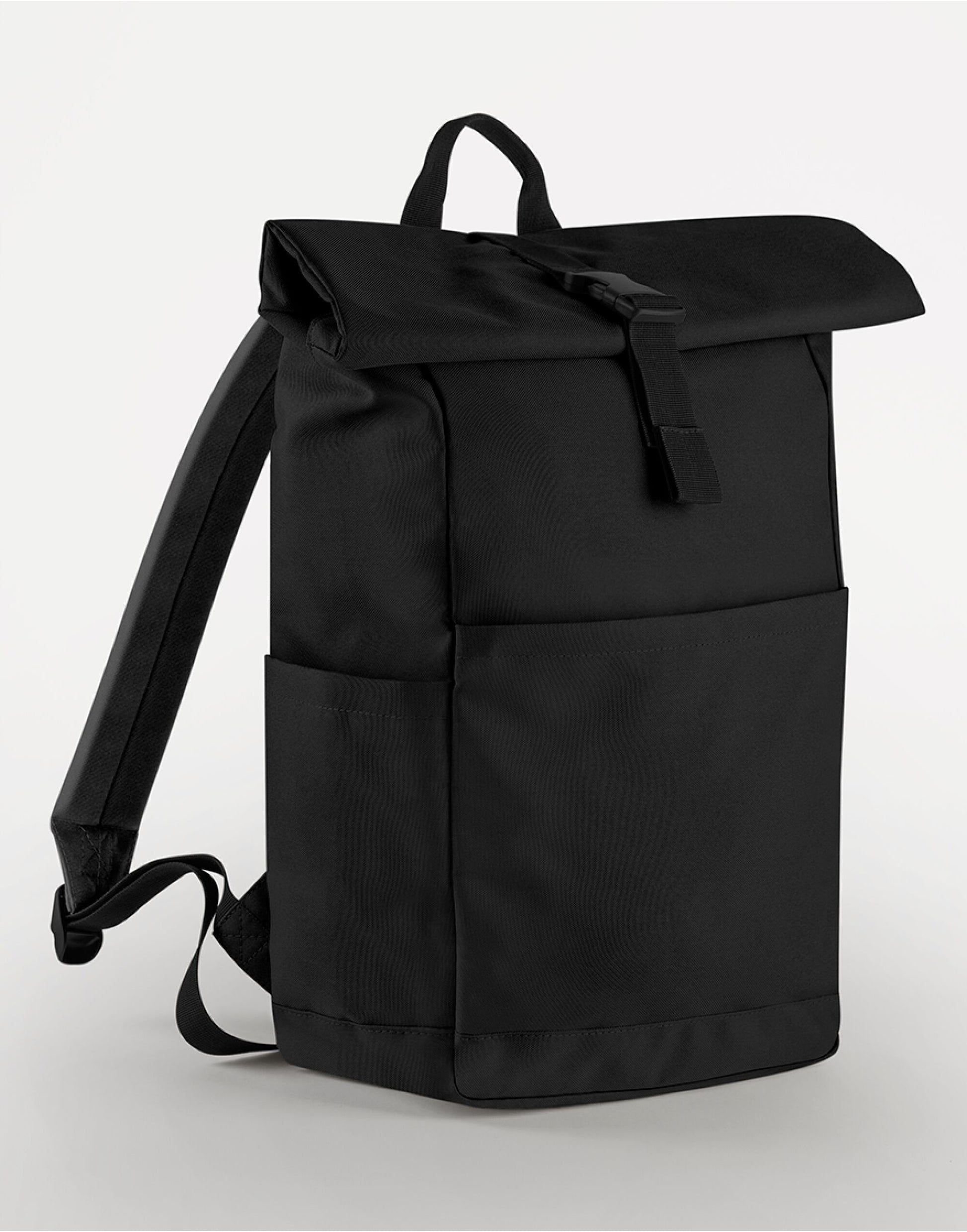 Premium Recycled Roll Top Backpack - Black