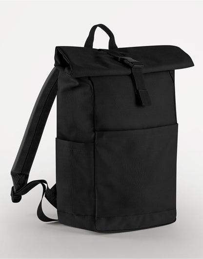 Premium Recycled Roll Top Backpack - Black