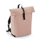 Matte PU Roll-Top Backpack - Nude Pink