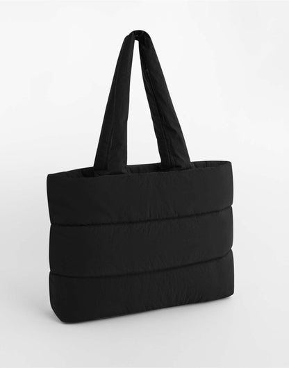 Quilted Tote Bag - Black