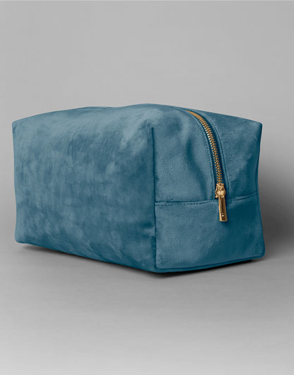 Velvet Toiletry/Accessory Case - Blue Topaz