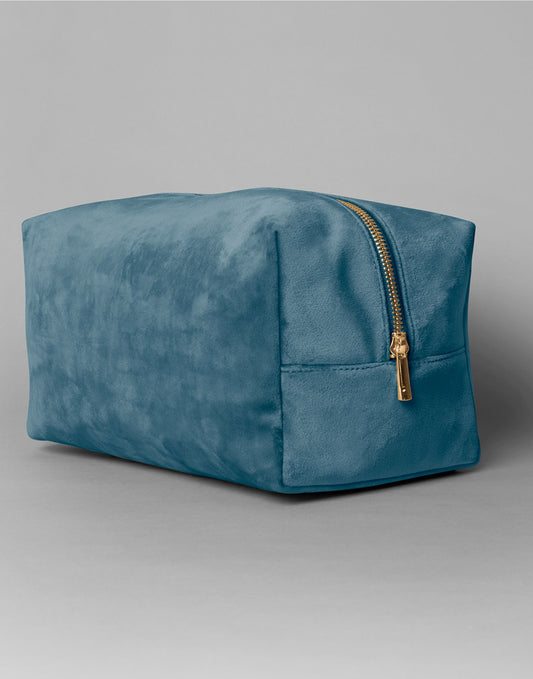 Velvet Toiletry/Accessory Case - Blue Topaz