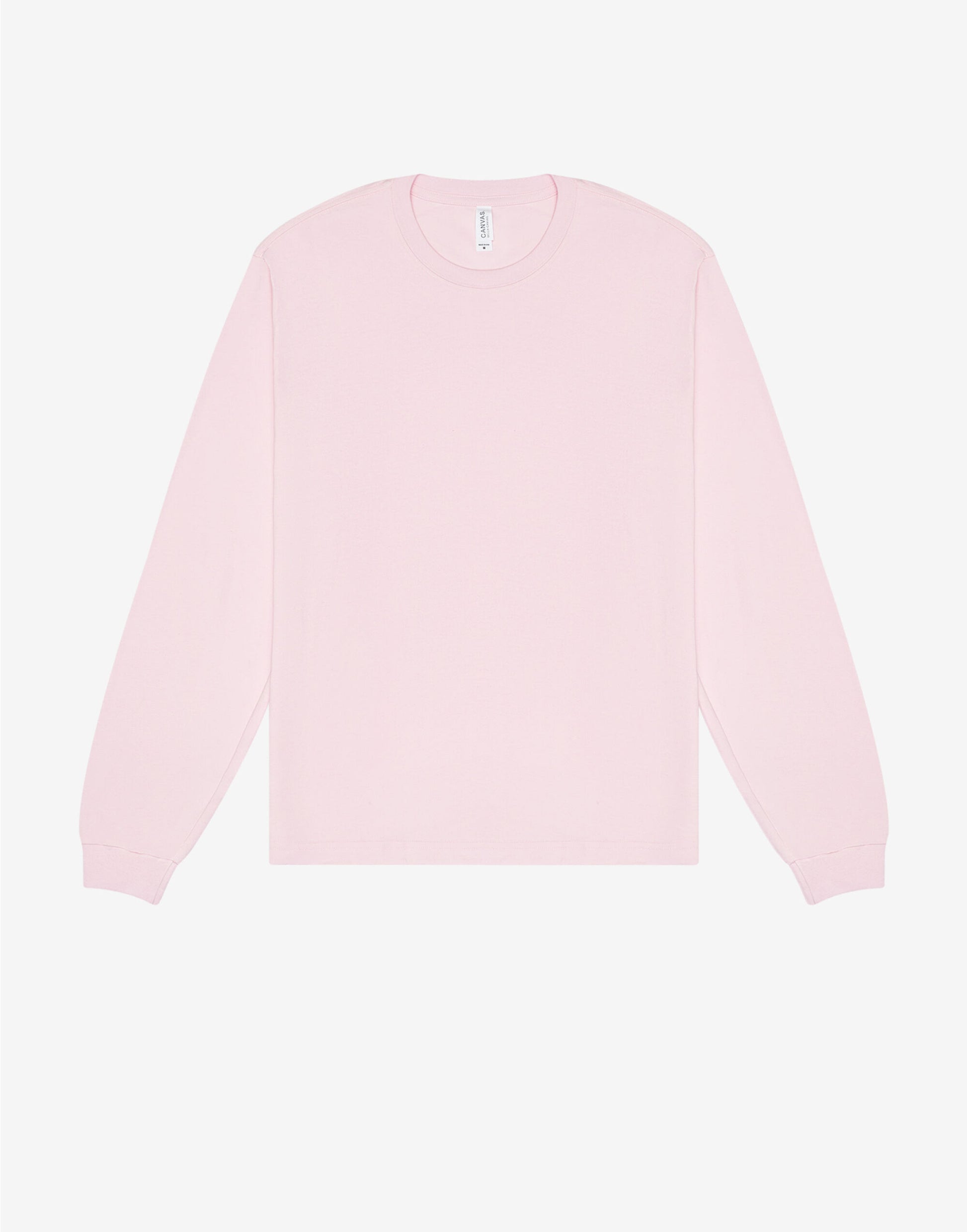 Unisex Heavy Boxy Long Sleeve Tee - Soft Pink