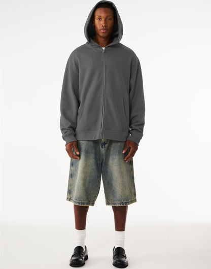 Unisex Heavy Full Zip Hoodie - Asphalt