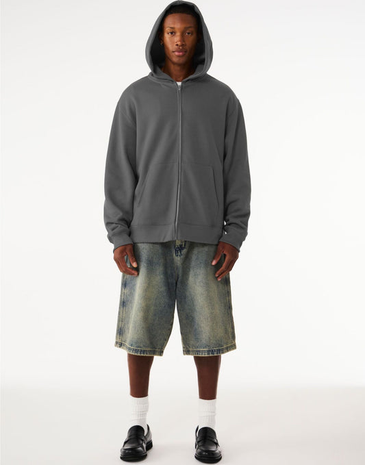 Unisex Heavy Full Zip Hoodie - Asphalt