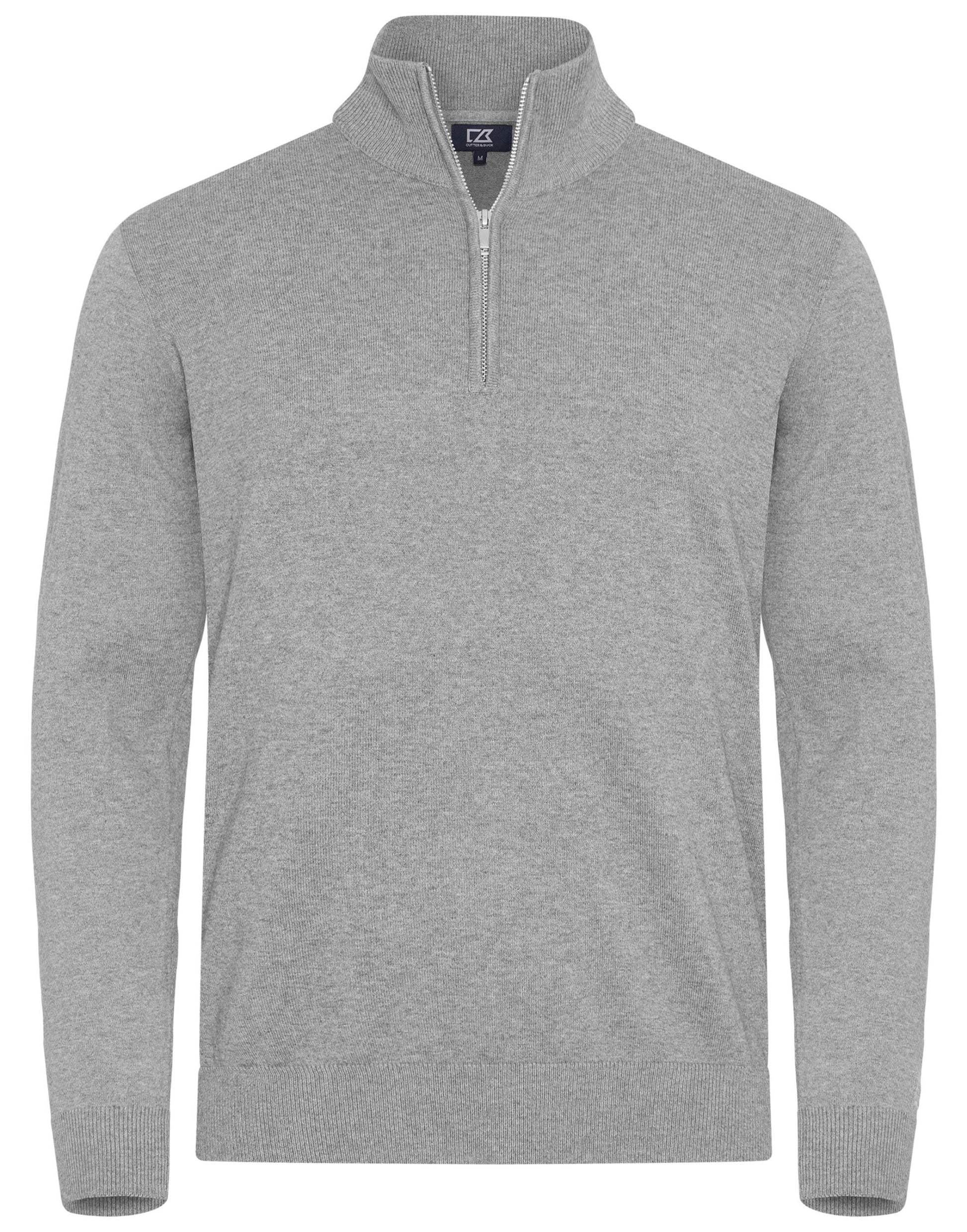 Oakville Half Zip Sweater Men - Grey Melange