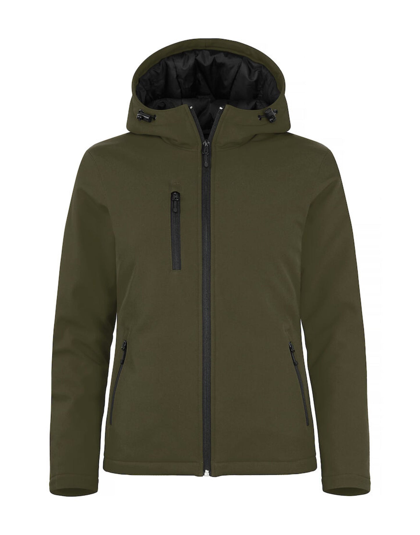 Ladies Padded Softshell Hoody - Fog Green