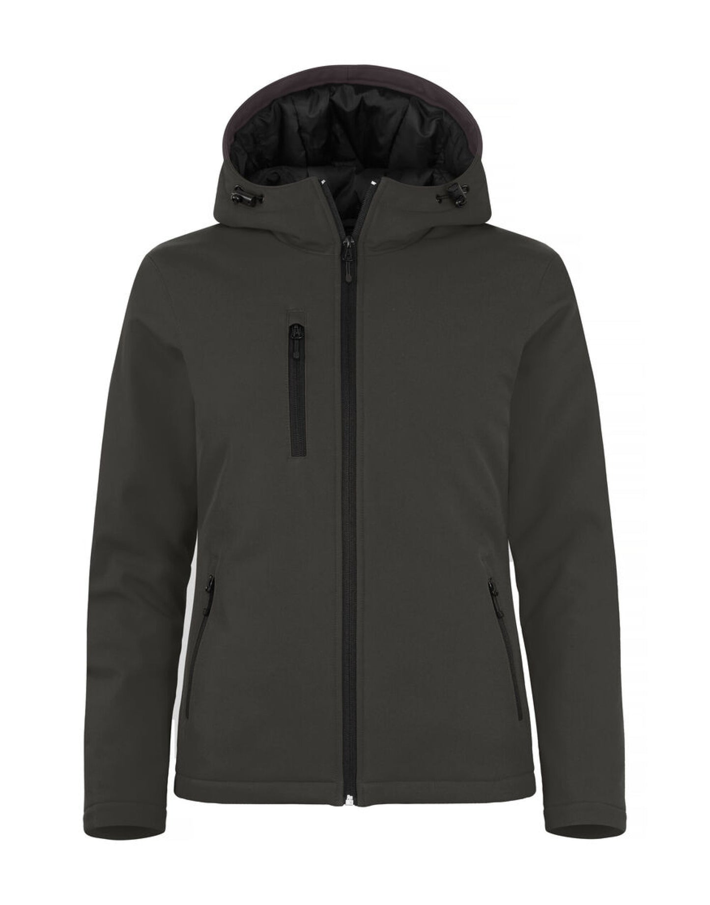 Ladies Padded Softshell Hoody - Dark Grey