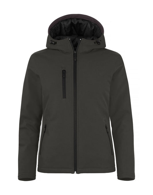 Ladies Padded Softshell Hoody - Dark Grey