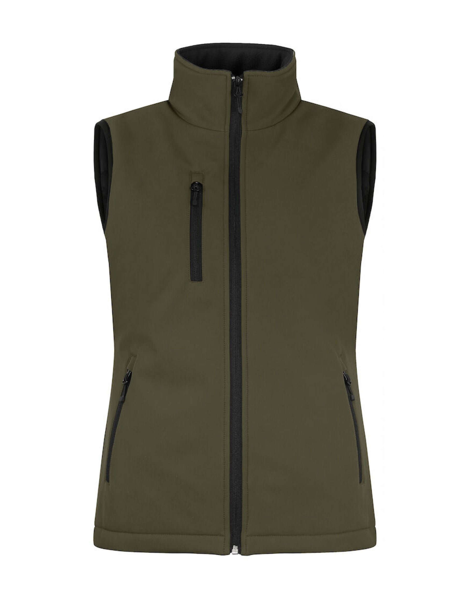 Ladies Padded Softshell Vest - Fog Green