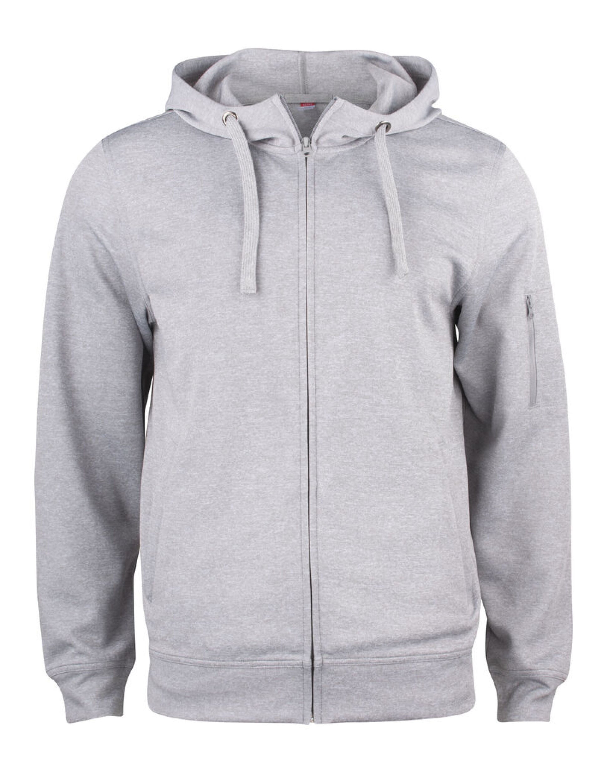 Basic Active Full Zip Hoody _x000D_ - Grey Melange