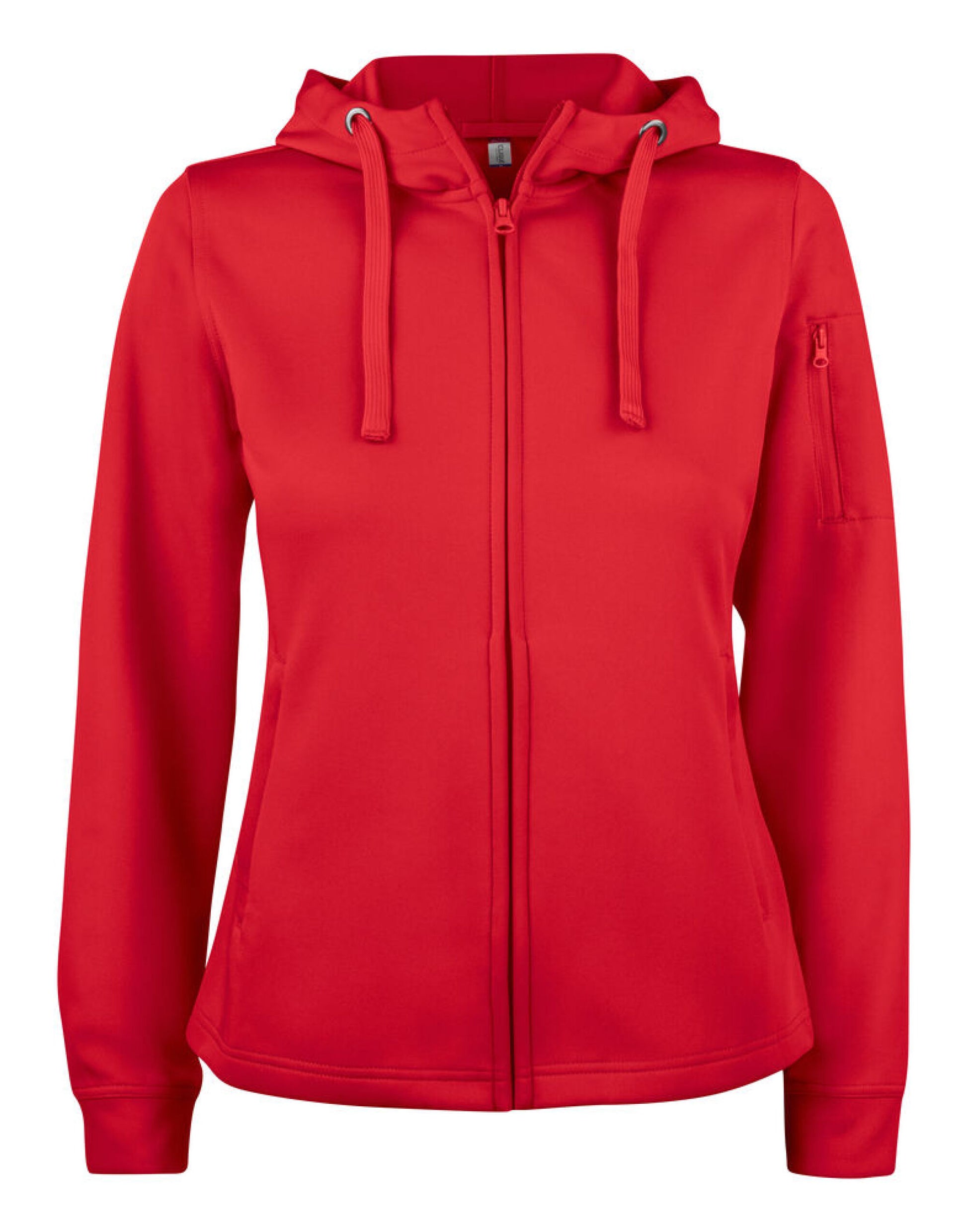 Ladies Basic Active Full Zip Hoody - Red