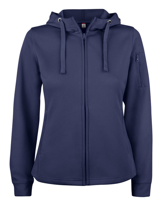 Ladies Basic Active Full Zip Hoody - Dark Navy