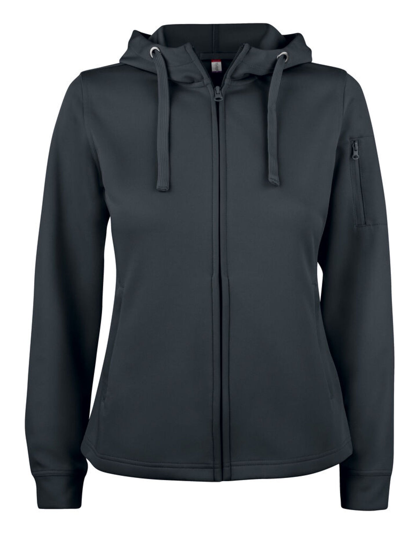 Ladies Basic Active Full Zip Hoody - Black