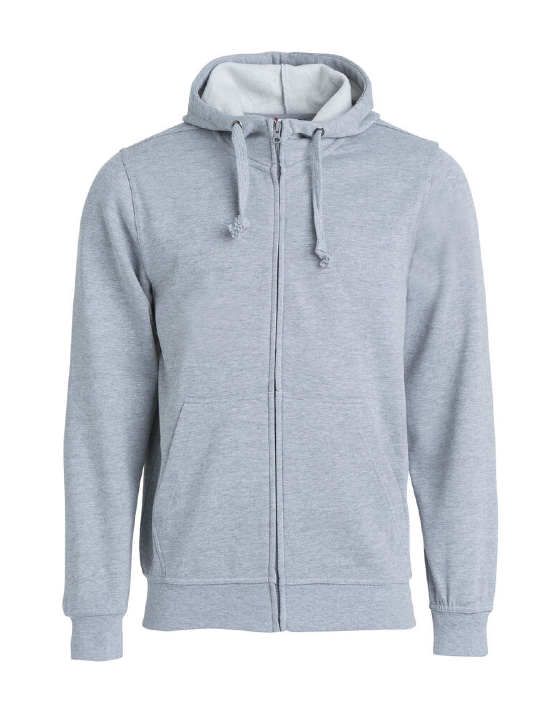Men's Basic Hoody Full Zip - Grey Melange