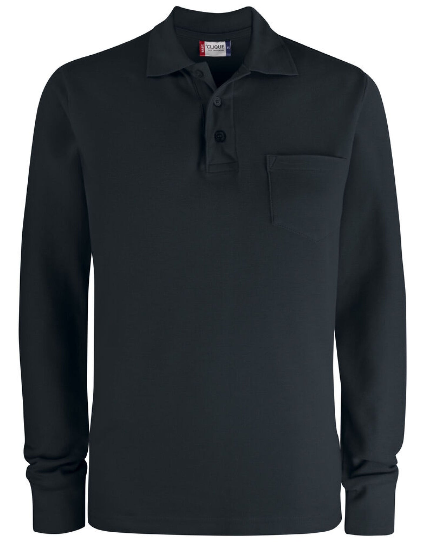 Basic Pocket Polo L/S - Black