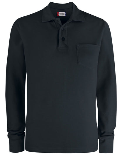Basic Pocket Polo L/S - Black