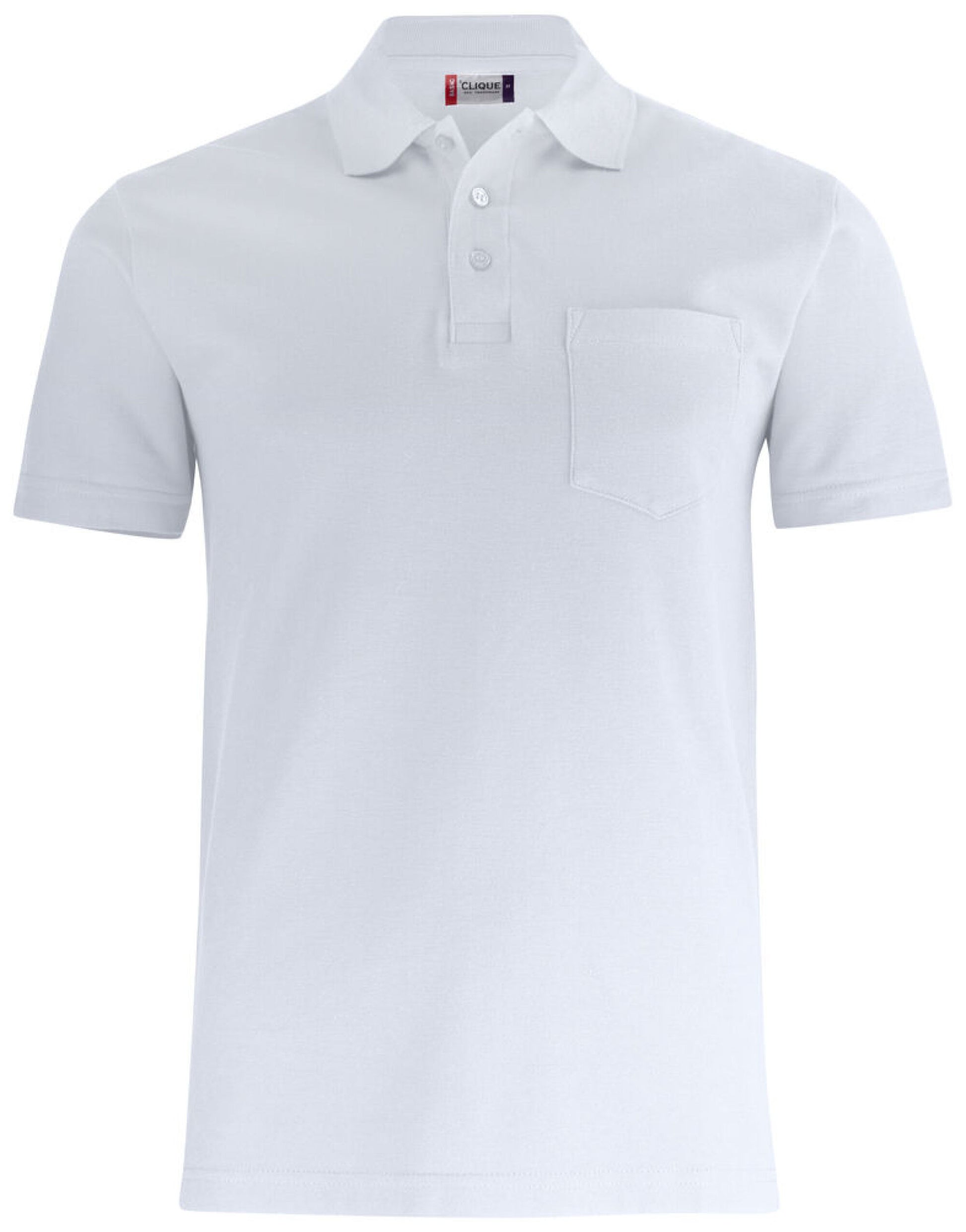 Basic Polo With Pocket - White