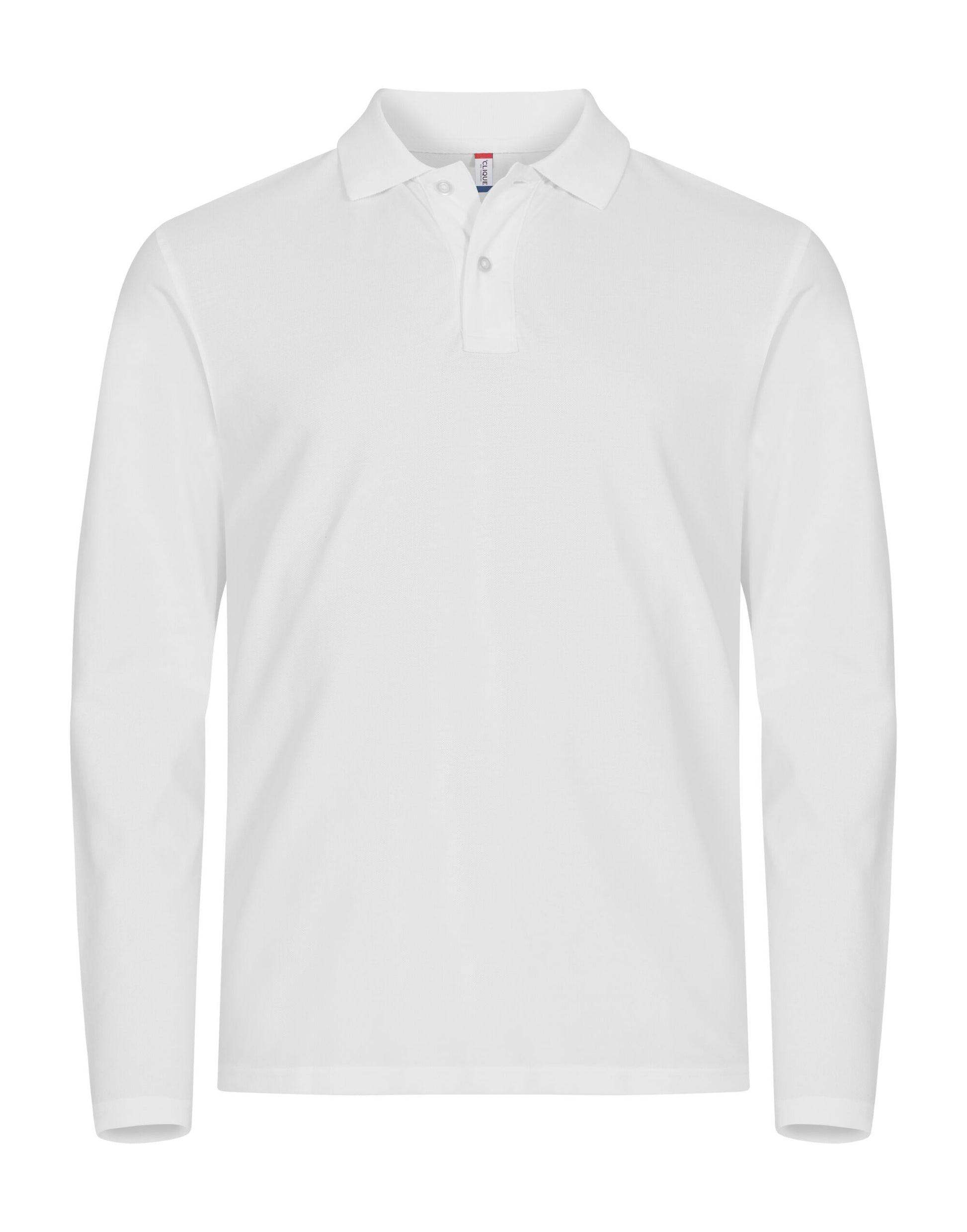 Stretch Premium Polo L/S - White