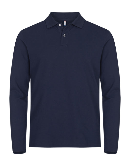 Stretch Premium Polo L/S - Dark Navy