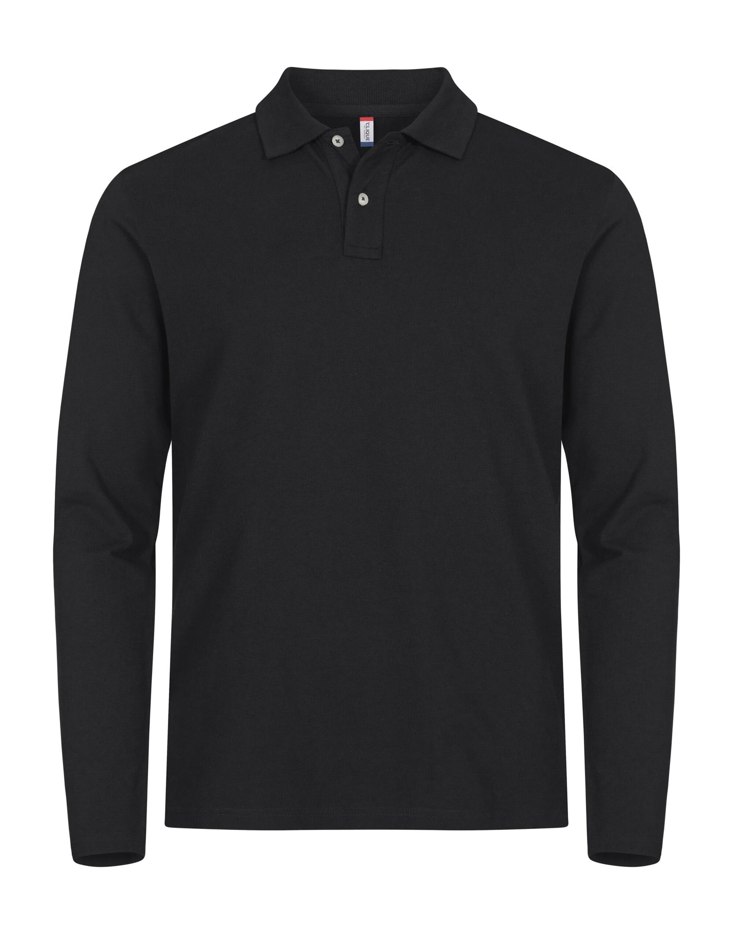 Stretch Premium Polo L/S - Black