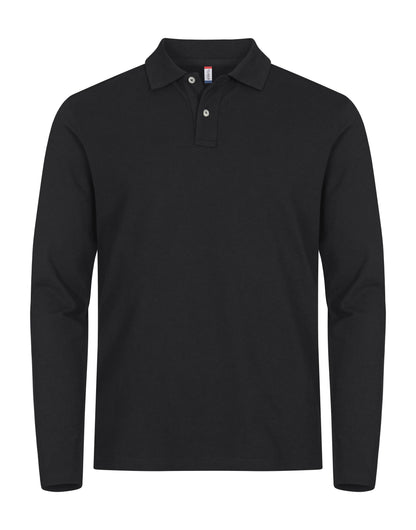Stretch Premium Polo L/S - Black