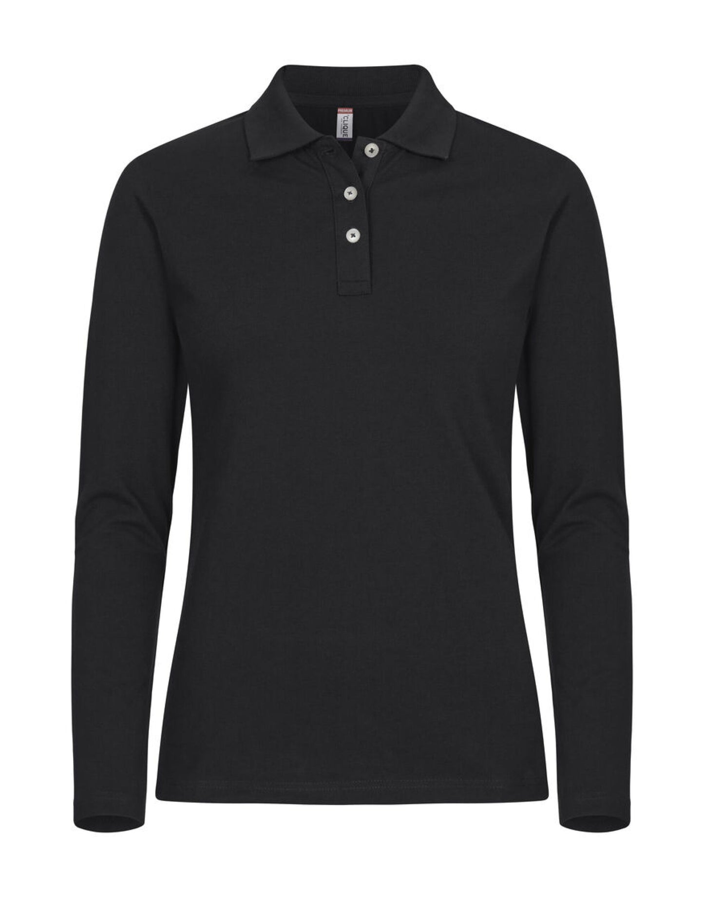 Ladies Stretch Premium Polo L/S - Black