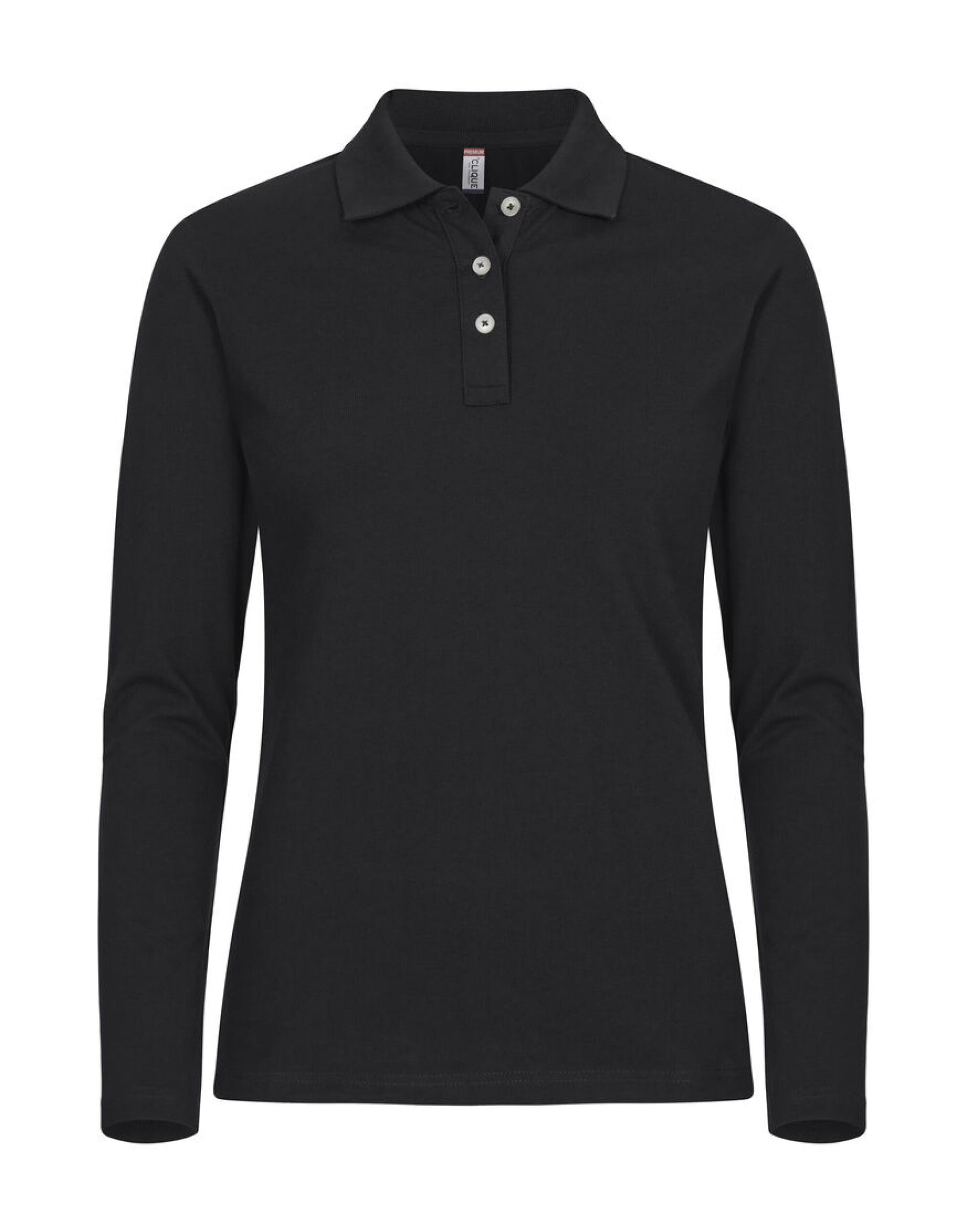 Ladies Stretch Premium Polo L/S - Black