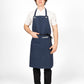 Canvas Bib Apron With Pocket - Navy