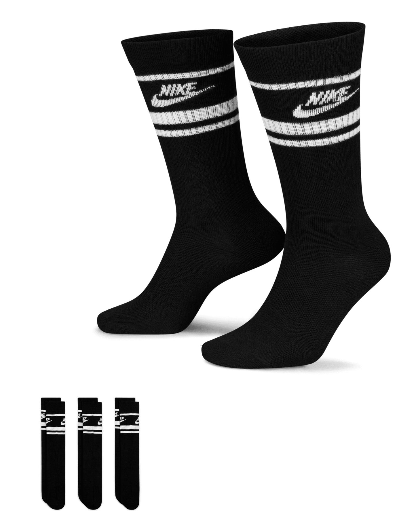 Nike Sportswear Everyday Essential Crew Socks 3PR - Black/White