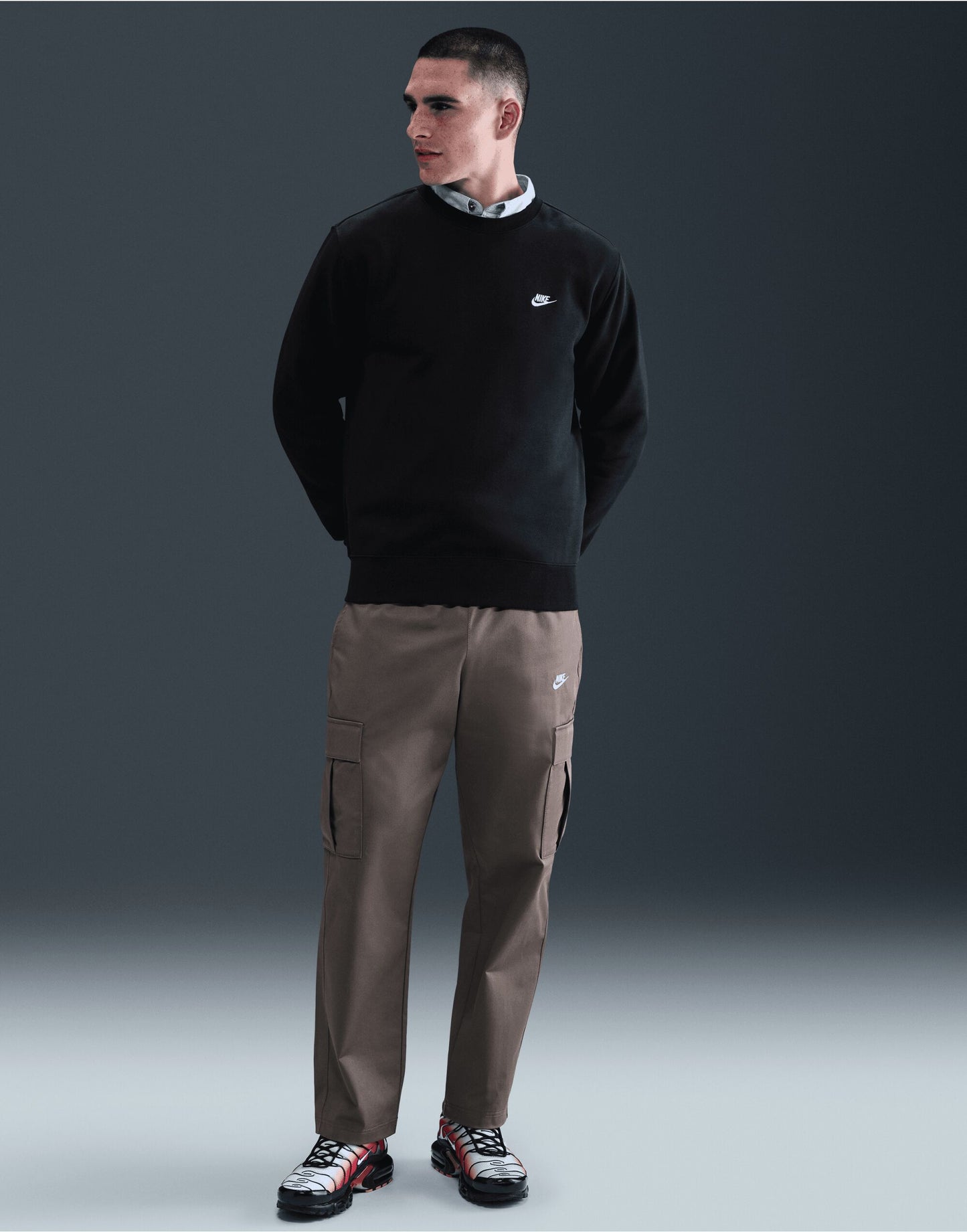 Club Fleece Crew - Black/White