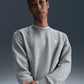 Club Fleece Crew - Dark Grey Heather/White