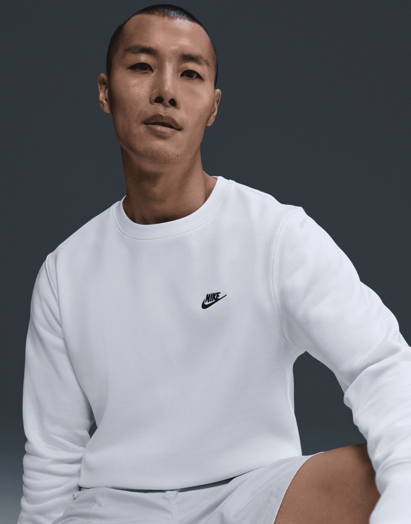 Club Fleece Crew - White/Black