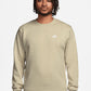 Club Fleece Crew - Light Khaki/White
