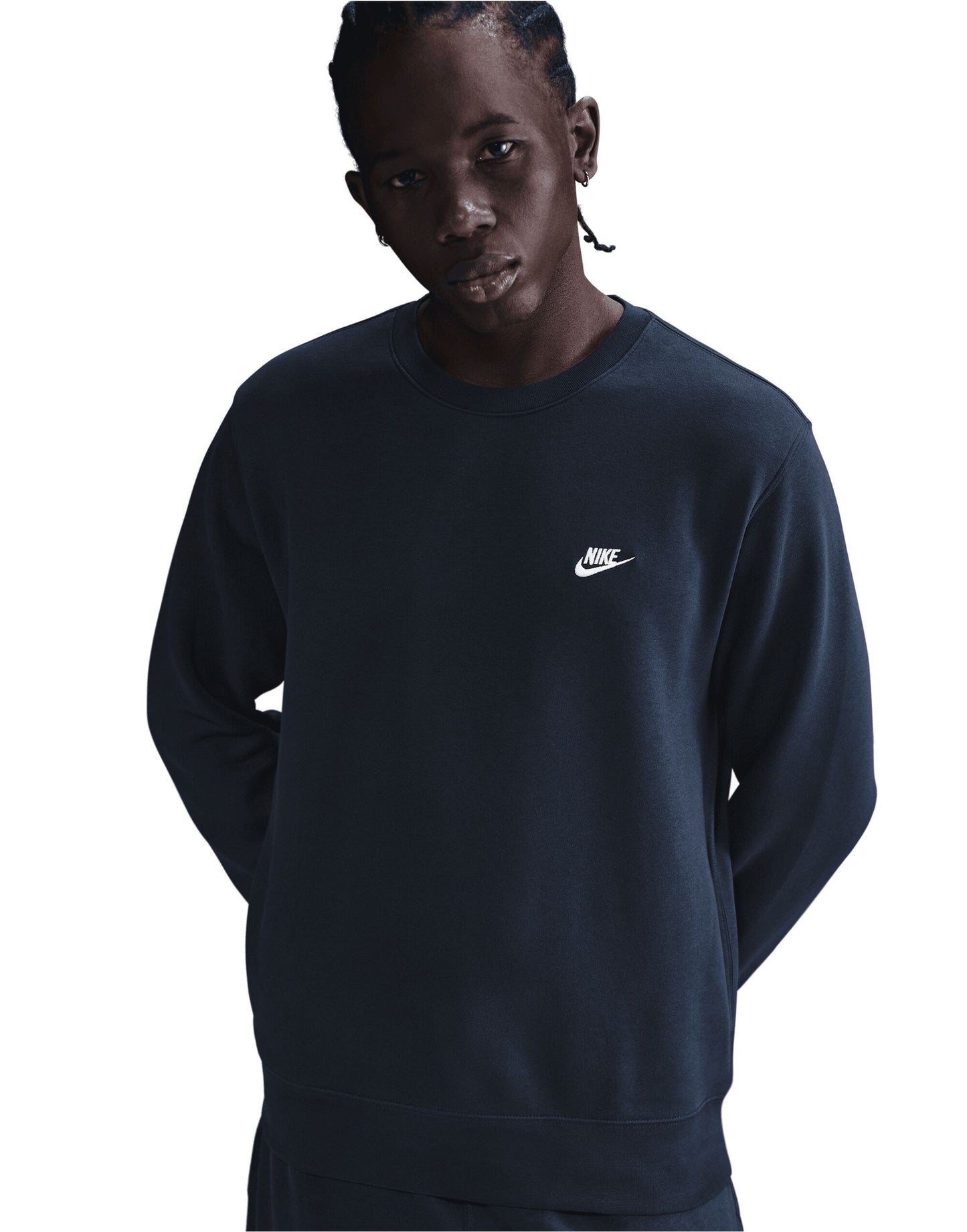 Club Fleece Crew - Obsidian/White