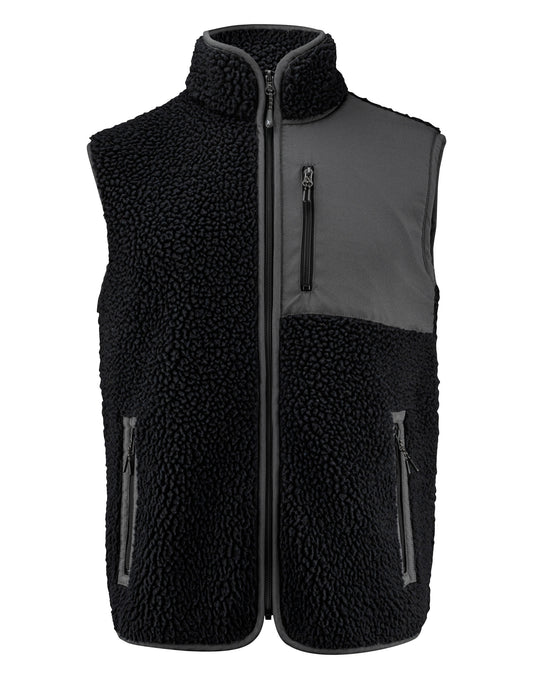 Kingsley Sherpa Fleece Vest - Black