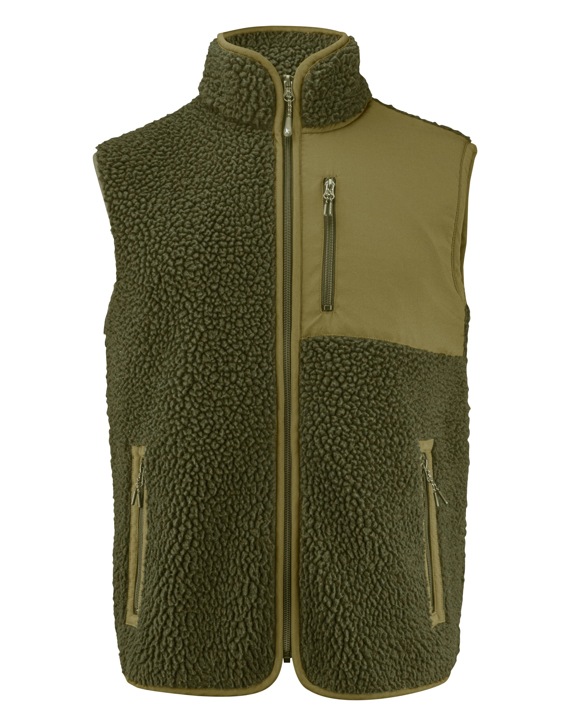 Kingsley Sherpa Fleece Vest - Moss Green