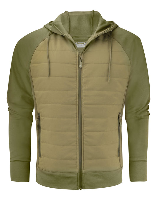 Keyport Full Zip Hooded Hybrid Jacket - Moss Green