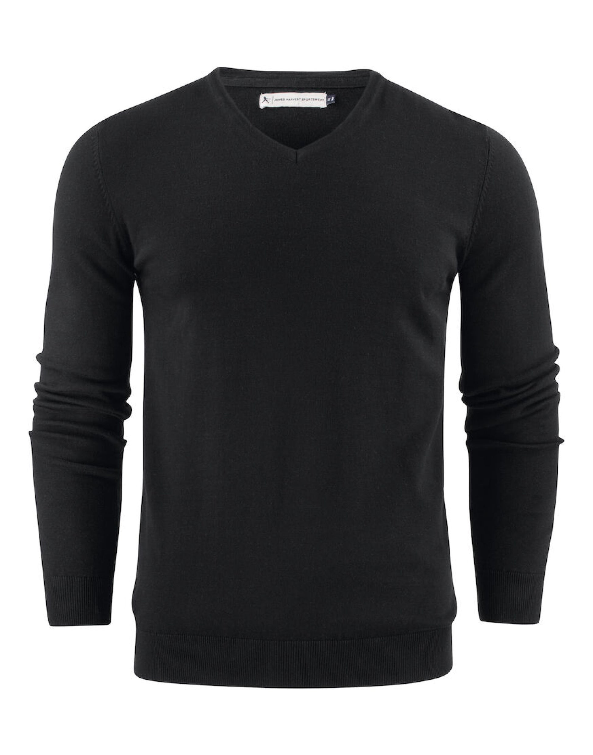 Ashland V-Neck Knit Sweat - Black