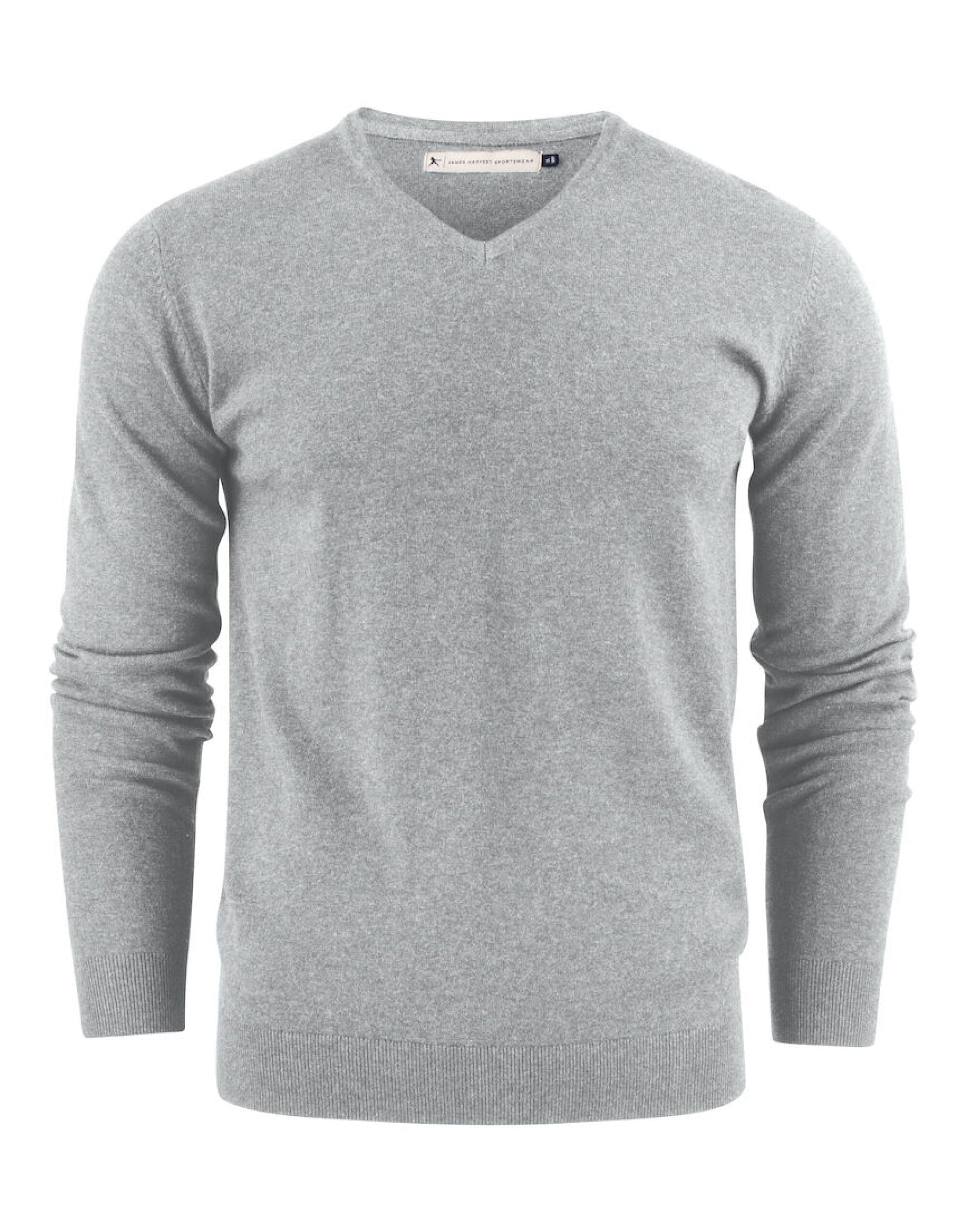 Ashland V-Neck Knit Sweat - Grey Melange