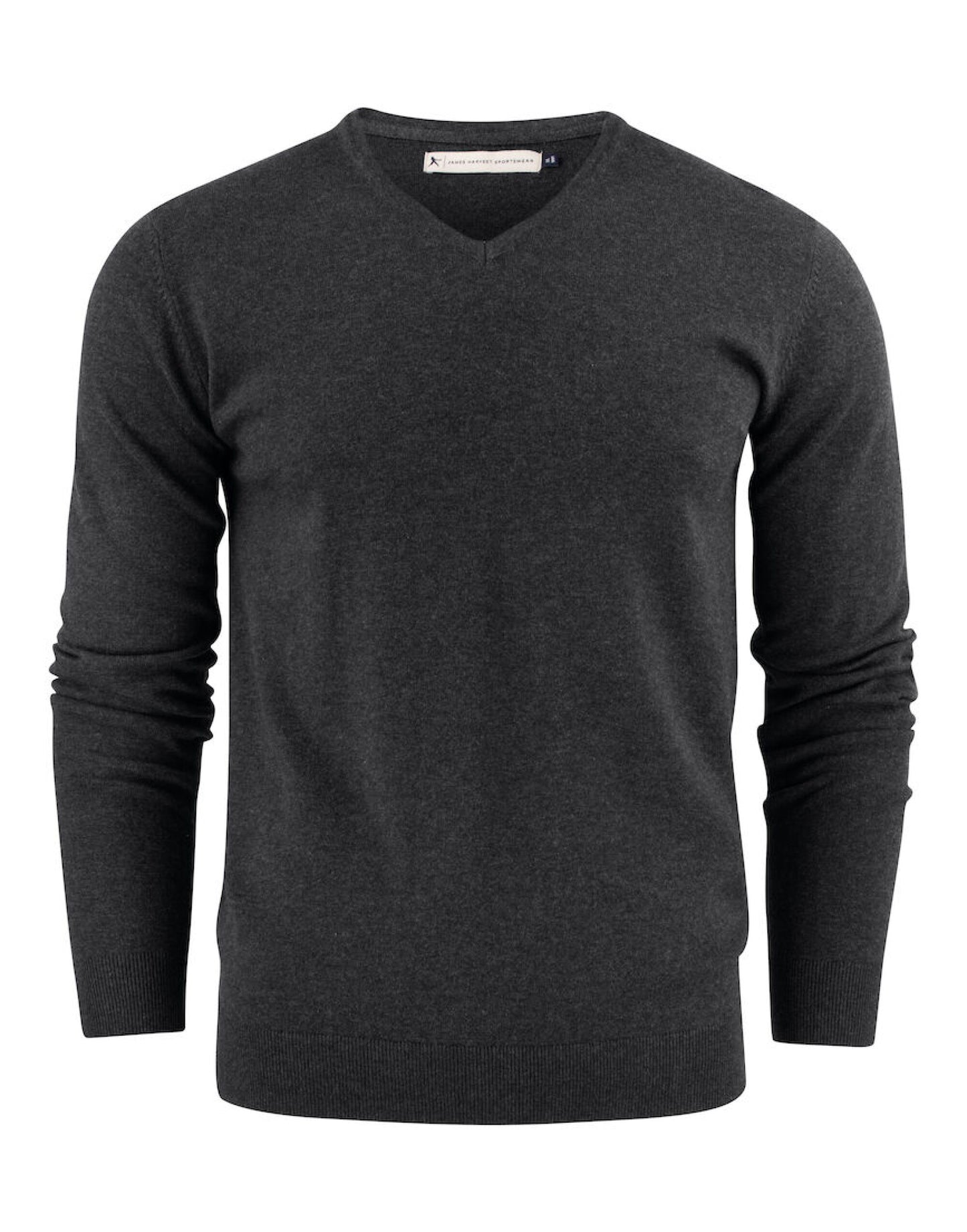 Ashland V-Neck Knit Sweat - Anthracite Melange