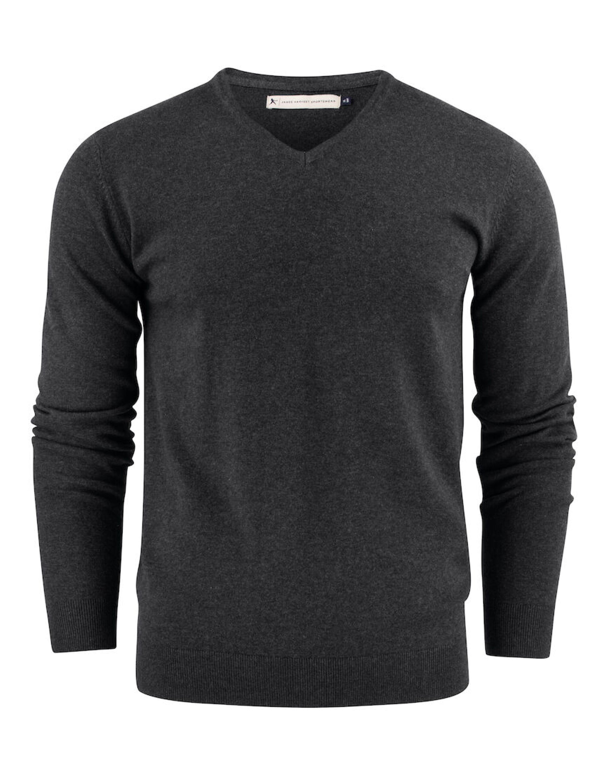 Ashland V-Neck Knit Sweat - Anthracite Melange