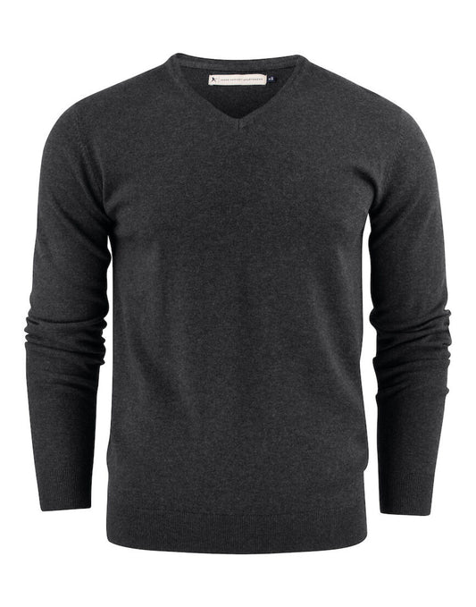 Ashland V-Neck Knit Sweat - Anthracite Melange