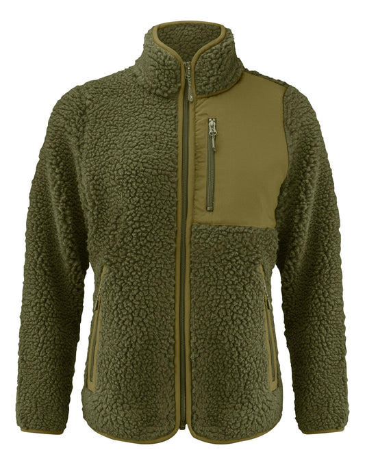 Ladies Kingsley Sherpa Full Zip Fleece - Moss Green