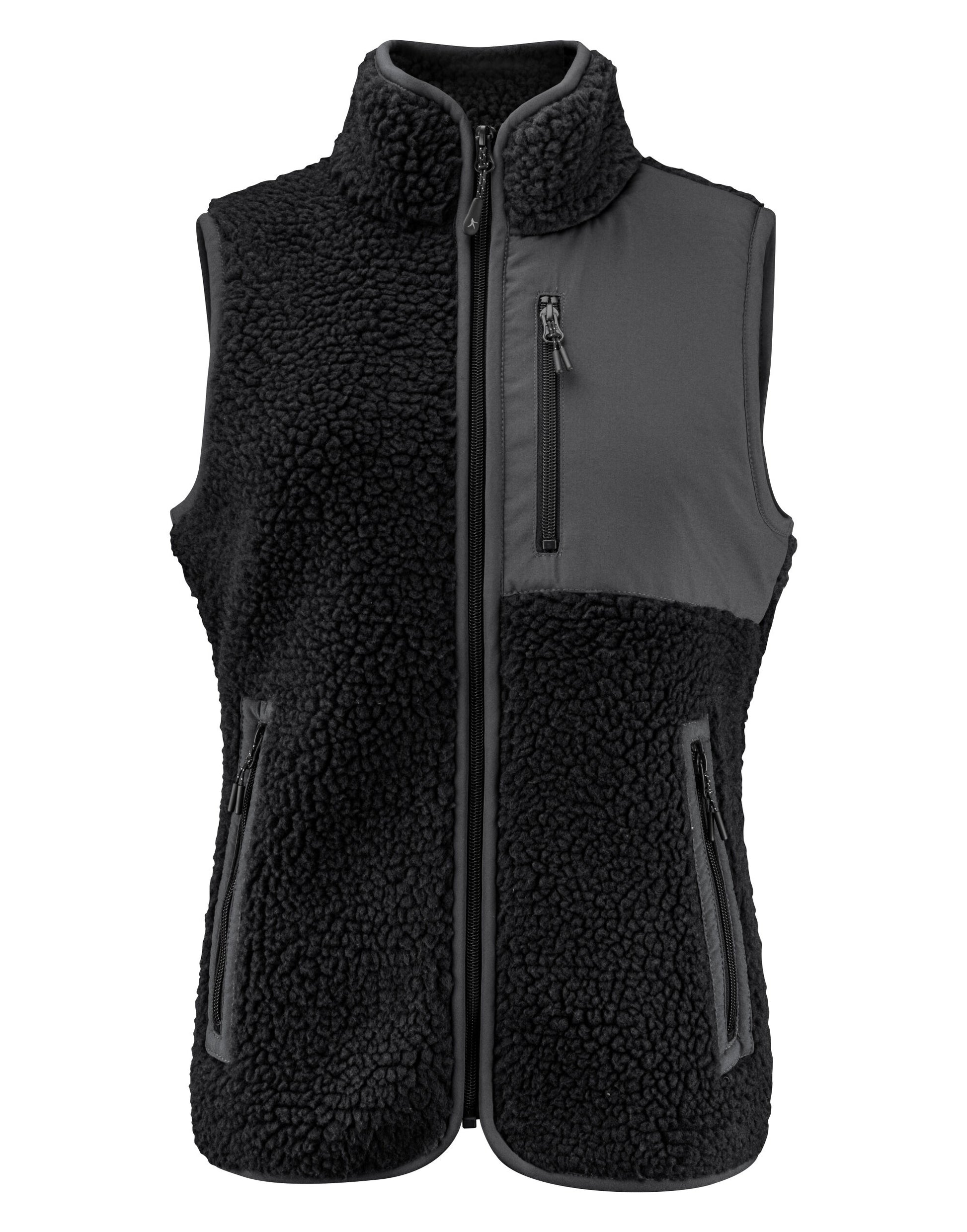 Ladies Kingsley Sherpa Fleece Vest - Black