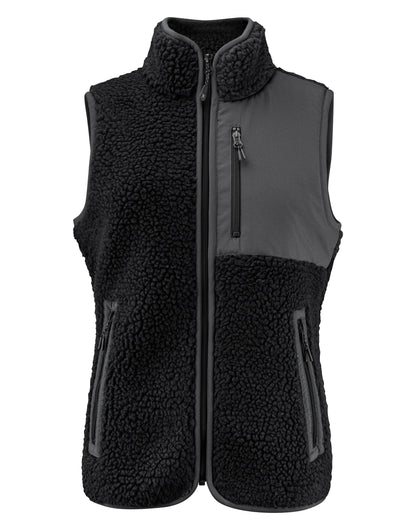 Ladies Kingsley Sherpa Fleece Vest - Black