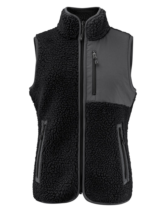 Ladies Kingsley Sherpa Fleece Vest - Black