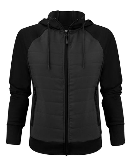 Ladies Keyport Full Zip Hooded Hybrid Jacket - Black