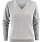 Ashland V-Neck Ladies Knit - Grey Melange